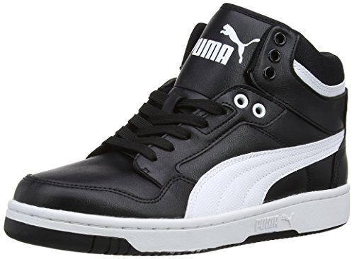 Puma  Mens Rebound Mid Basketball Shoes Black/White 9 UK, 43 EU