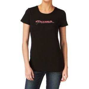 T-Shirts - Puma Script T-Shirt - Black