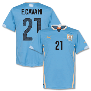 Puma Uruguay Home E.Cavani No.21 Kids Shirt 2014 2015