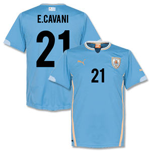Puma Uruguay Home E.Cavani Shirt 2014 2015 (Fan Style)