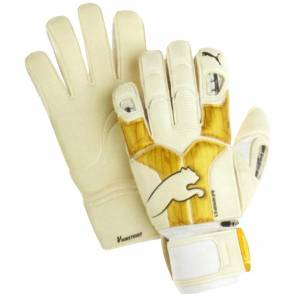 v- Konstrukt Goalkeeper Gloves White/Gold