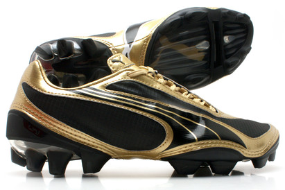 Puma V1-08 FG Football Boots Black/Gold