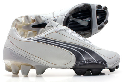 V1-08 K Leather Ghost FG Football Boots White/Grey