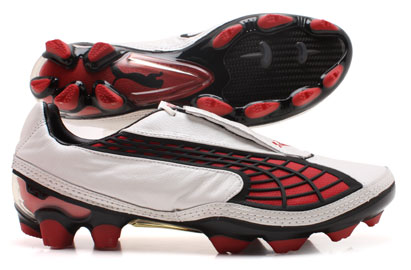 V1-10 FG K-Leather Football Boots White/Red/Black