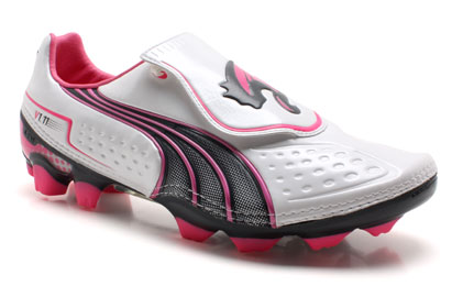V1.11 FG Football Boots White/Navy/Pink