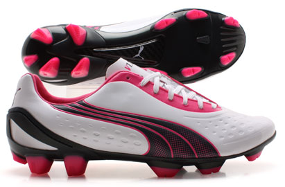 Puma V1.11 SL FG Football Boots White/Navy/Pink