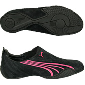 Puma Womens Asana Nubuc Slip On Trainer - Black/Purple.