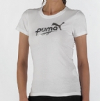 Puma Womens Logo T-Shirt White/Silver