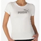Puma Womens N1 Logo T-Shirt White/Silver