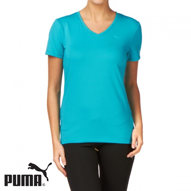 Womens Puma Essential V T-Shirt - Green