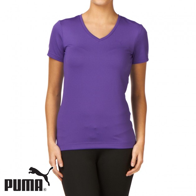 Puma Womens Puma Essential V T-Shirt - Ultra Violet
