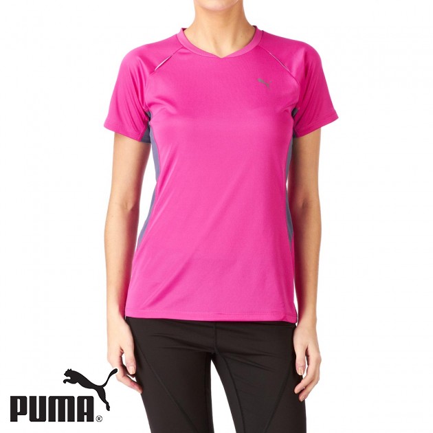 Puma Womens Puma Momentum T-Shirt - Raspberry