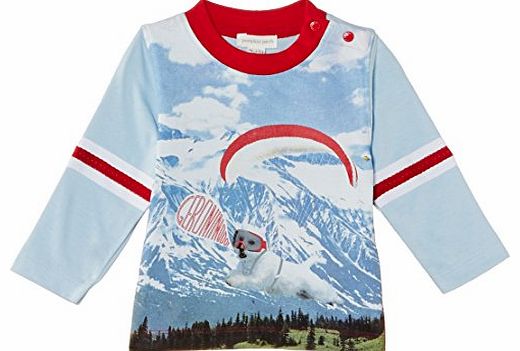 Pumpkin Patch Baby Boys Parachuting Puppy Short Sleeve T-Shirt, Powder Blue, 3-6 Months