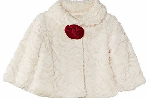 Pumpkin Patch Baby Girls Ribbed Fur Jacket, White (French Vanilla), 12-18 Months
