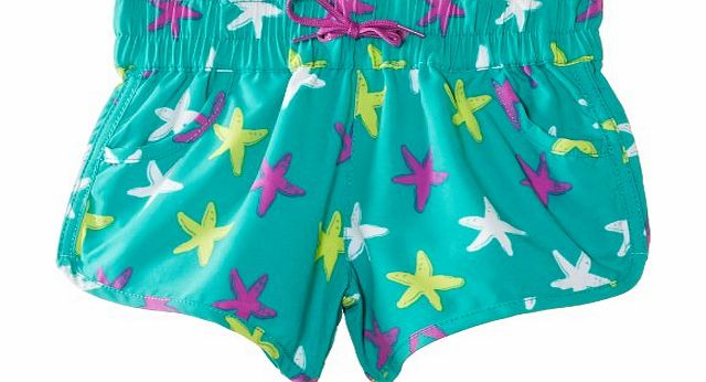 Pumpkin Patch Girls Enchanted Mermaid Starfish Swim Shorts, Green (Reef Green), 5 Years