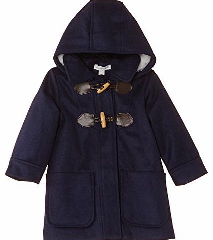 Pumpkin Patch Girls Fur Trim Long Sleeve Coat, Medieval Blue, 2 Years
