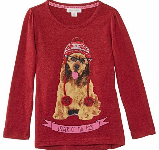 Pumpkin Patch Girls Leader of the Pack Short Sleeve Top, Red (Deep Claret), 7 Years