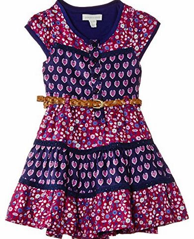 Pumpkin Patch Girls Multi Print Maxi Short Sleeve Dress, Purple (Grape Juice), 3 Years