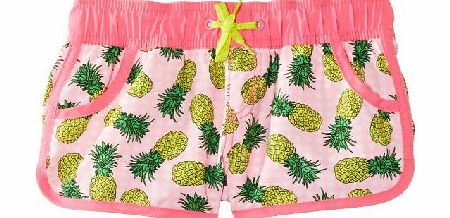 Pumpkin Patch Girls Pineapple Punch Board Swim Shorts, Pink (Knockout Pink), 5 Years