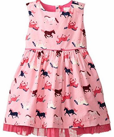 Pumpkin Patch Girls Pony Print Short Sleeve Dress, Pink (Salmon Rose), 4 Years