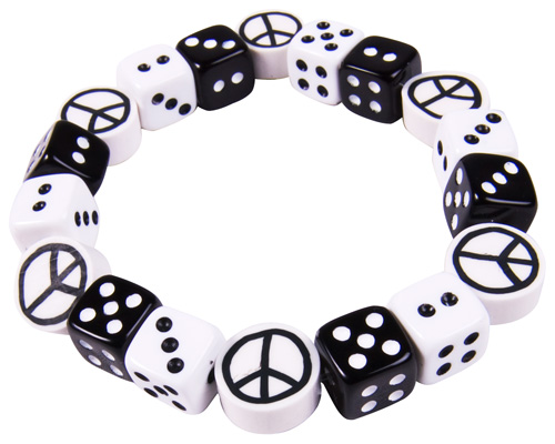 Ladies Black and White Peace Bracelet from Punky