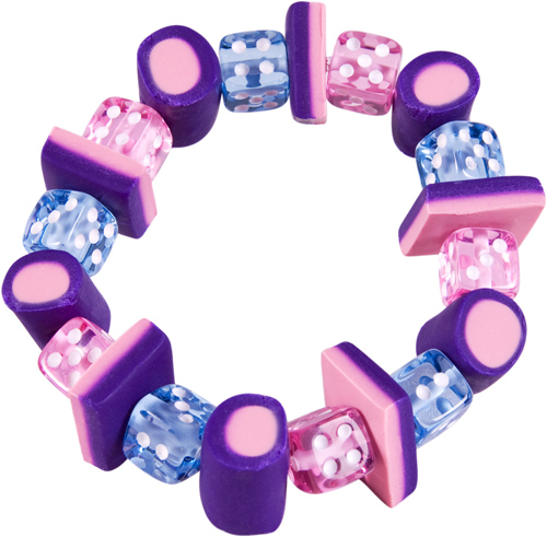 Punky Allsorts Ladies Pink and Purple Dice Bracelet from Punky