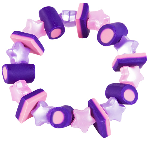 Punky Allsorts Ladies Pink and Purple Dolly Mix Stars Bracelet