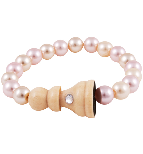 Light Wood Pawn Chess Pearl Bracelet from Punky