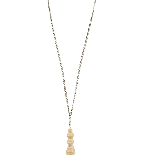 Punky Allsorts Light Wood Queen Chess Necklace from Punky