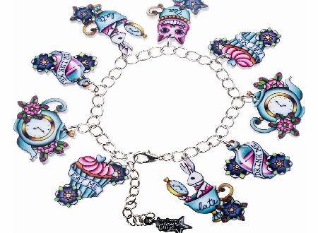 Punky Pins Alice In Wonderland Tattoo Charm Bracelet from