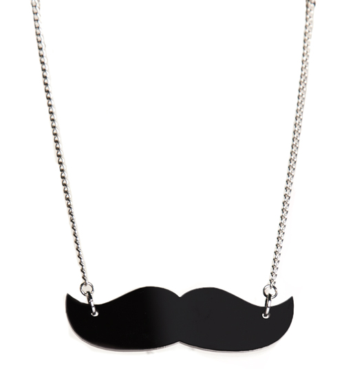 Punky Pins Black Perspex Moustache Necklace from Punky Pins