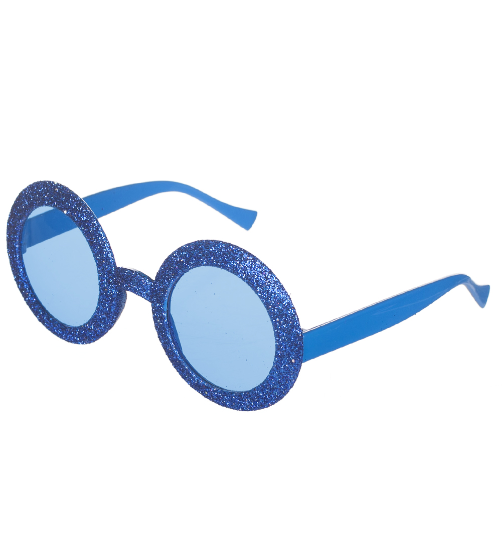Blue Round Glitter Sunglasses from Punky Pins