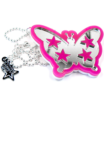 Punky Pins Disco Butterfly Perspex Necklace