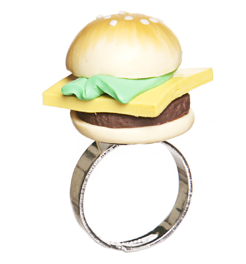 Retro 3D Hamburger Ring from Punky Pins