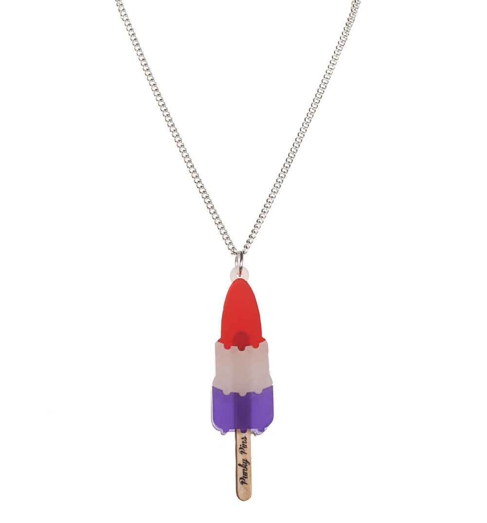 Punky Pins Retro Rocket Lolly Necklace from Punky Pins