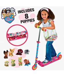 In Line Scooter with 8 Puppies