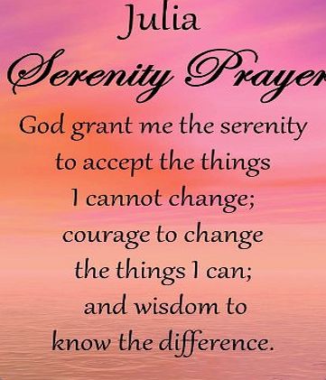 Personalised Prayer Miniature Keepsake Cards - Serenity Prayer. Wallet/Purse Size. Aluminium. Suitable for Birthdays, Easter, Christmas, Religious and Special Occasions. Send personalised details via 