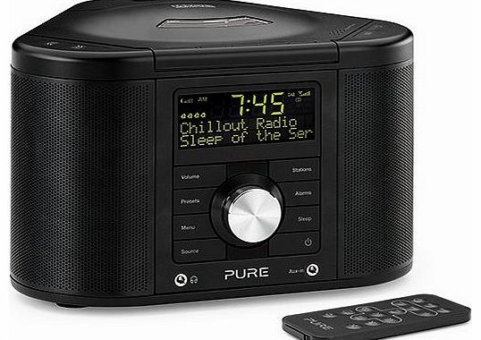 Pure  Chronos CD Series II, DAB/FM/CD Stereo Clock Radio - Black