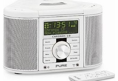 Pure  Chronos CD Series II, DAB/FM/CD Stereo Clock Radio - White