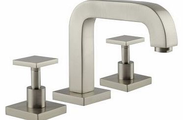 Square Deck Mounted 3 Tap Hole Basin Mixer