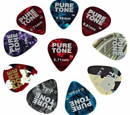 Pure Tone 10 Assorted Guitar Plectrums