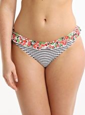 Pureda, 1295[^]184506 Bella Black Stripe Classic Brief with Frill