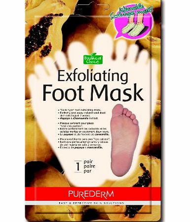 Purederm Exfoliating Foot Mask Papaya amp; Chamomile Extract - ``Sock type`` Foot Exfoliating Mask - Perfectly Peel Away Calluses and Dead Skin Cells in Just 2 Weeks!!! - 1 Pair