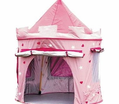 Puregadgets Fairy Princess Tale Castle Pop Up Childrens Tent with Windows and Roll Up Door Pink Girls Indoor or Outdoor Use Girls Pink Toy Play Tent / Playhouse / Den