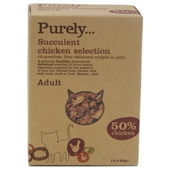 Purely Adult Complete Cat Food Pouches with Chicken 85gm 12 Pack
