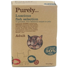 Purely Adult Complete Cat Food Pouches with Fish 85gm 12 Pack