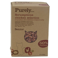Purely Adult Complete Senior Cat Food Pouches with Chicken 85gm 12 Pack