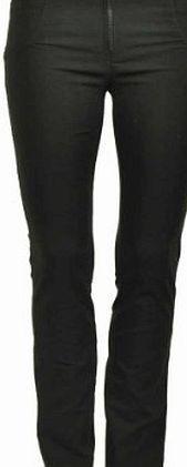 Purple Hanger New Ladies Plain Black Stretch Fit Pants Womens Pocket Skinny Leg Zip Everyday Trousers Size 14 29 Leg