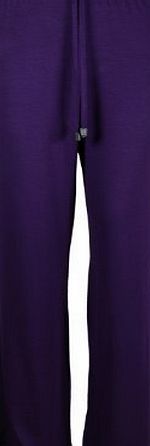 Purple Hanger New Ladies Plain Wide Flared Leg Trousers Womens Stretch Fit Elasticated Waist Casual Palazzo Pants Purple Size 8 10
