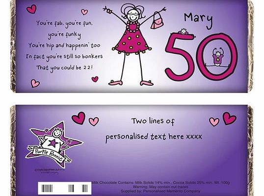 Purple Ronnie 50th Birthday Chocolate Bar